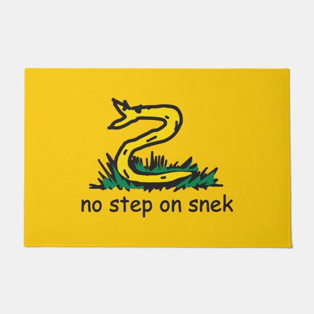 No step on snek memes Gadsden parody SnekRight Doormat (Front)