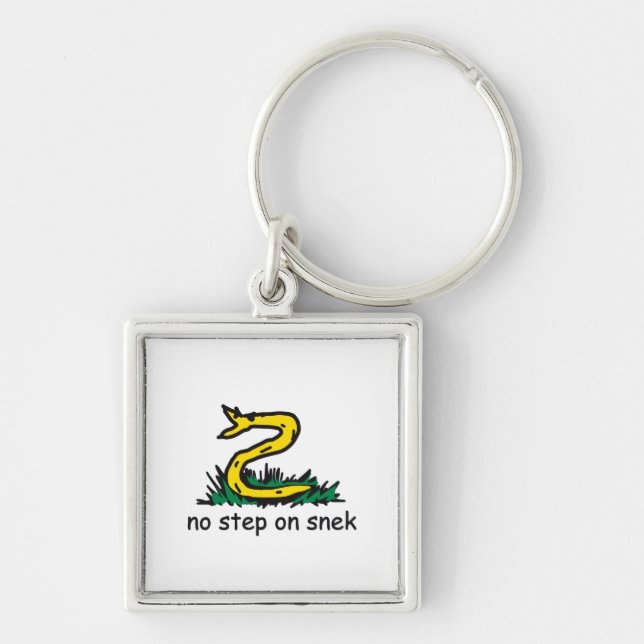 No step on snek memes Gadsden parody SnekRight Key Ring (Front)