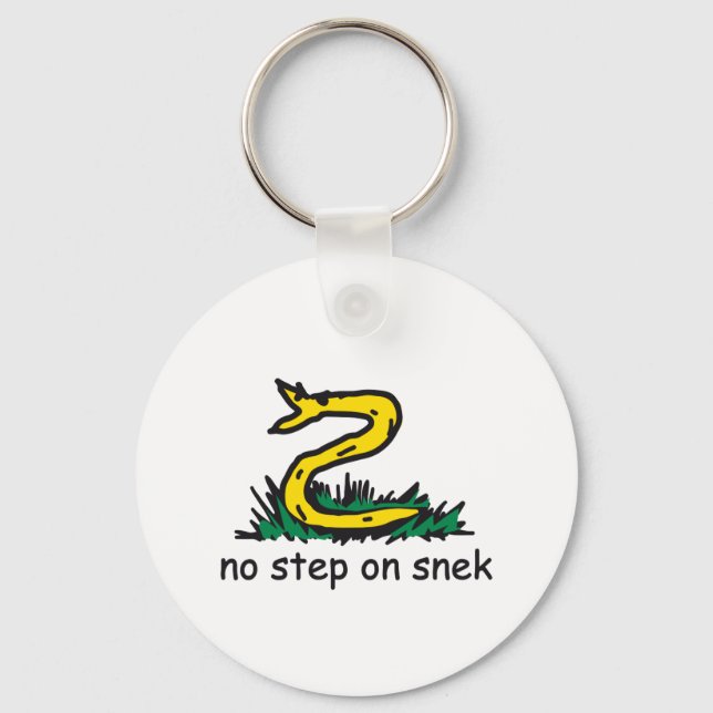 No step on snek memes Gadsden parody SnekRight Key Ring (Front)