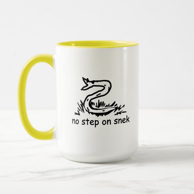 No step on snek memes Gadsden parody SnekRight Mug (Left)