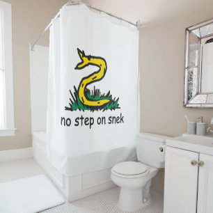 No step on snek memes Gadsden parody SnekRight Shower Curtain