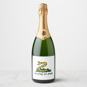 No step on snek memes Gadsden parody SnekRight Sparkling Wine Label