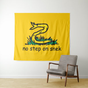 No step on snek memes Gadsden parody SnekRight Tapestry