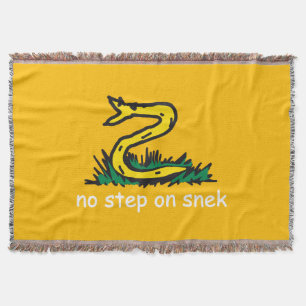No step on snek memes Gadsden parody SnekRight Throw Blanket