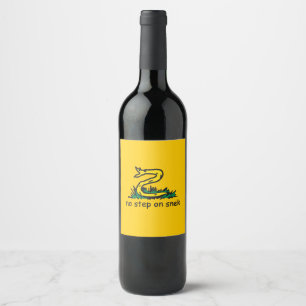 No step on snek memes Gadsden parody SnekRight Wine Label