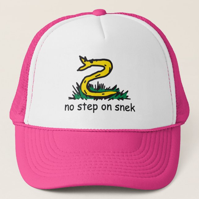 No step on snek memes Gadsden SnekRight yellow Trucker Hat (Front)