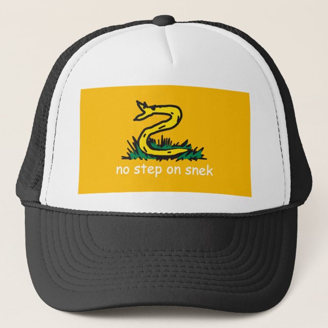 No step on snek memes Gadsden SnekRight yellow Trucker Hat (Front)