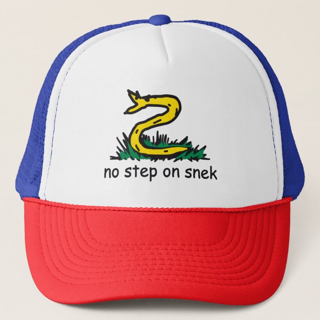 No step on snek memes Gadsden SnekRight yellow Trucker Hat (Front)