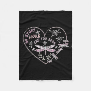 No Story Should End Too Soon Dragonfly Heart Suici Fleece Blanket