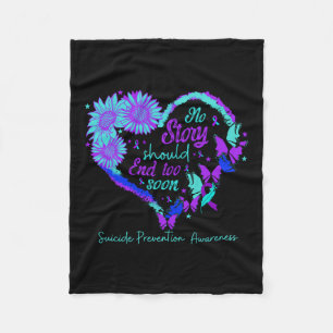 No Story Should End Too Soon Heart Women Suicide P Fleece Blanket