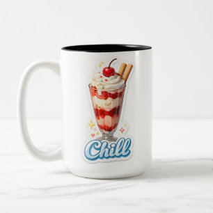 No strawberry parfait two tone coffee mug