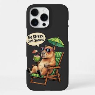 No Stress, Just Snacks – Cute Capybara Summer Vaca iPhone 16 Pro Max Case