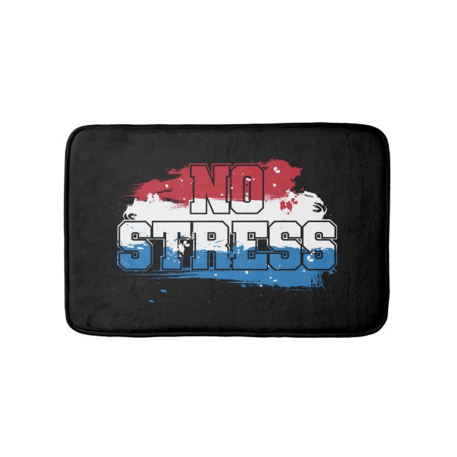 No Stress - Red White Blue Positive Mindset Bath Mat (Front)