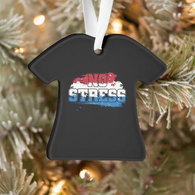 No Stress - Red White Blue Positive Mindset Ornament (Tree)