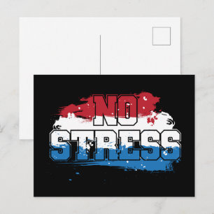 No Stress - Red White Blue Positive Mindset Postcard