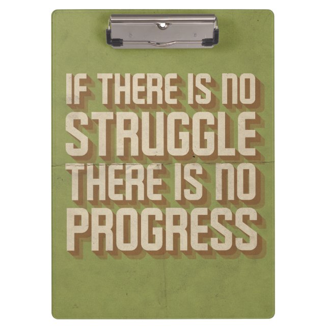 No Struggle No Progress Motivational Clipboard (Front)