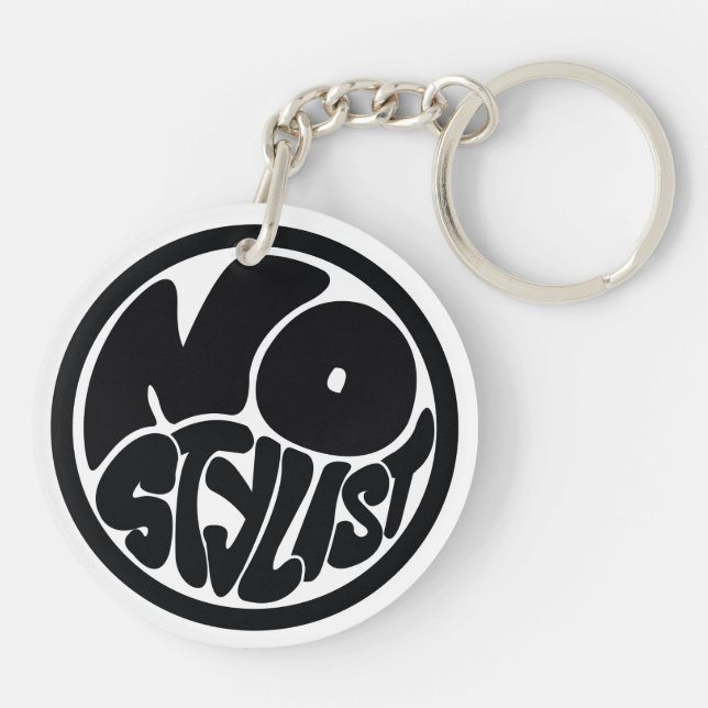 NO STYLIST black/purp Acrylic Keychain (Back)