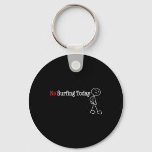 No Surfing Today Stick Figure Key Ring