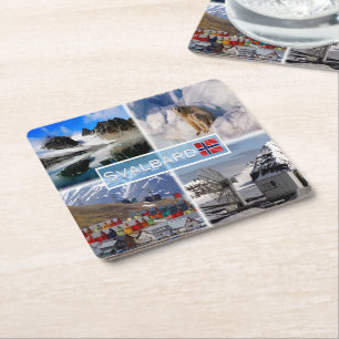 NO Svalbard - Gullybreen Magdalenefjorden - Square Paper Coaster