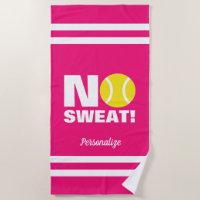 No Sweat funny tennis beach towel for coach player