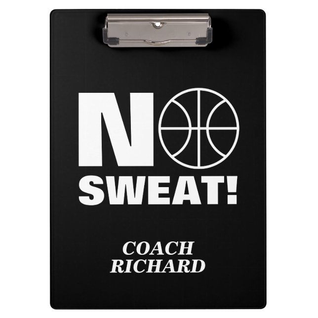 No sweat sports clipboard for basketball coach (Front)