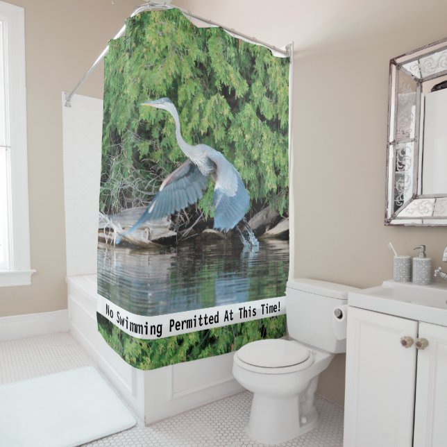 No Swimming Permitted Shower Curtain (In Situ)