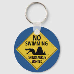 No Swimming – Spinosaurus Sighted Key Ring