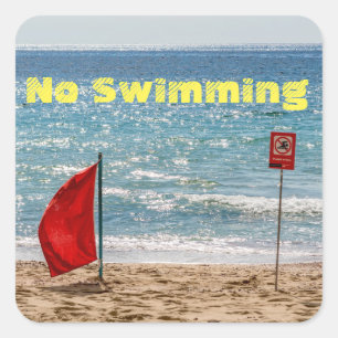 No Swimming Square Sticker
