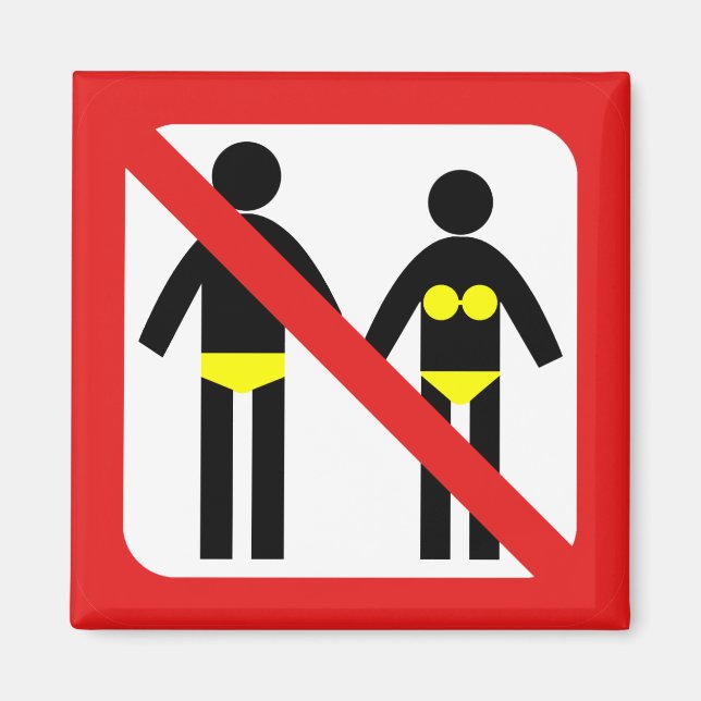 No Swimwear Sign Magnet (Front)