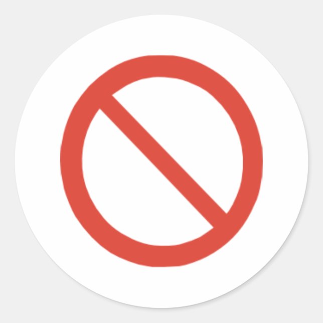 No Symbol Classic Round Sticker (Front)