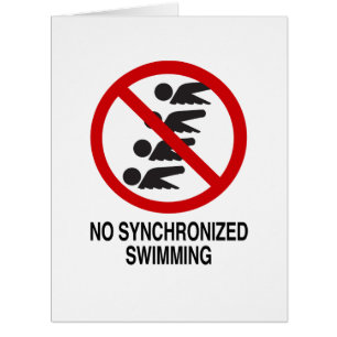 No Synchronised Swimming Vertical Card