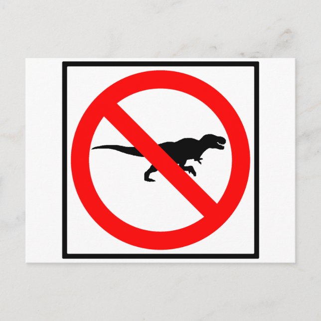 No T-Rexes Highway Sign Dinosaur Postcard (Front)