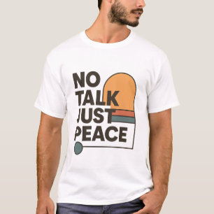No Talk Just Peace   Retro 70s Aesthetic Introvert T-Shirt