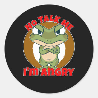 No Talk Me Im Angry Frog Classic Round Sticker