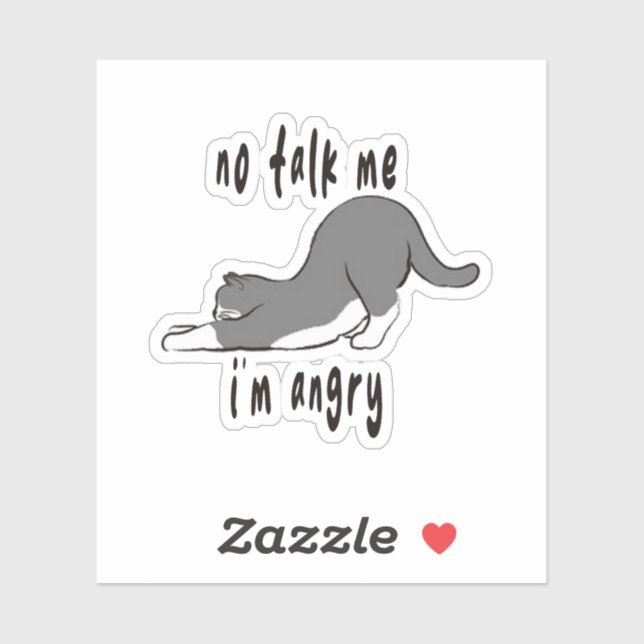 no talk me,meme,cat,kitten,sad cat,angry,cute, (Sheet)