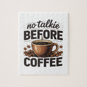 No Talkie Before Coffee – Funny Retro Coffee Lover Jigsaw Puzzle