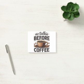 No Talkie Before Coffee – Funny Retro Coffee Lover Post-it Notes