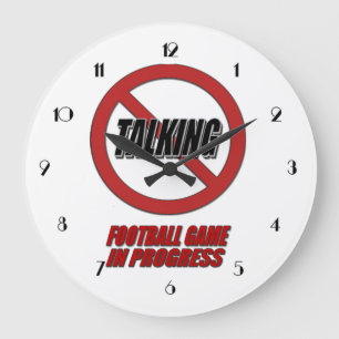 No Talking Football Game In Progress Wall Clock