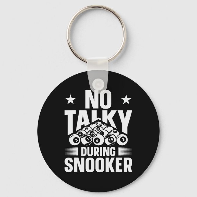 No Talky During Snooker Funny Billiards Silence  Key Ring (Front)