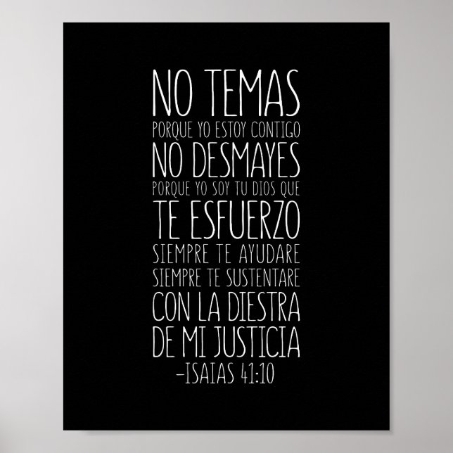 No Temas, Porque Yo Estoy Contigo, Isaías 41:10 Poster (Front)