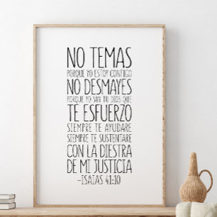 No Temas, Porque Yo Estoy Contigo, Isaías 41:10 Poster