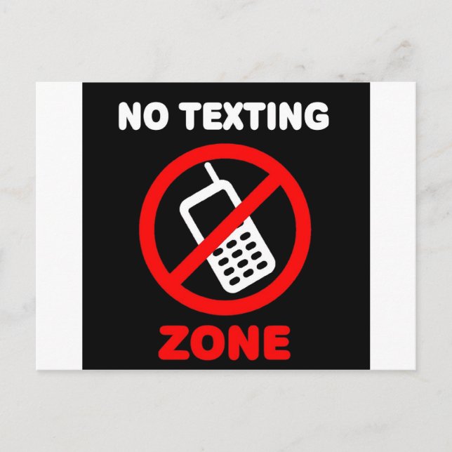 No Texting Zone Postcard (Front)