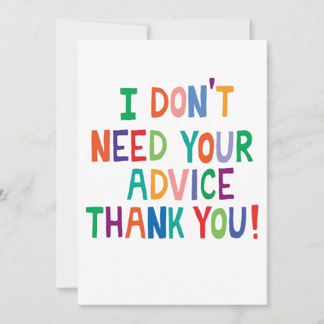 No Thank you card (Front)