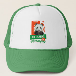 No Thanks, I’m Recharging Panda Bear Cub Battery Trucker Hat