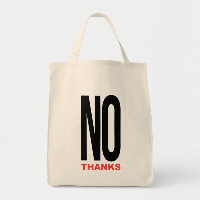 No thanks tote bag (Front)