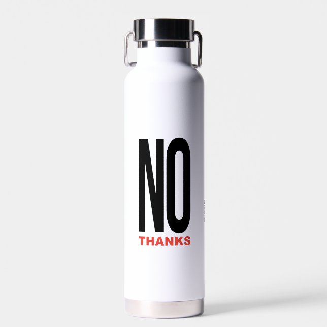 No thanks white water bottle (Front)
