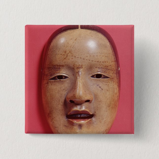 No theatre mask 15 cm square badge (Front)