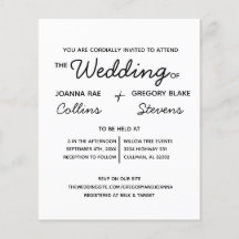 No Theme, Just Love Wedding Budget Invitation