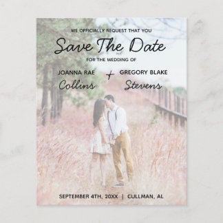 No Theme, Love Budget Photo Save The Date Flyer