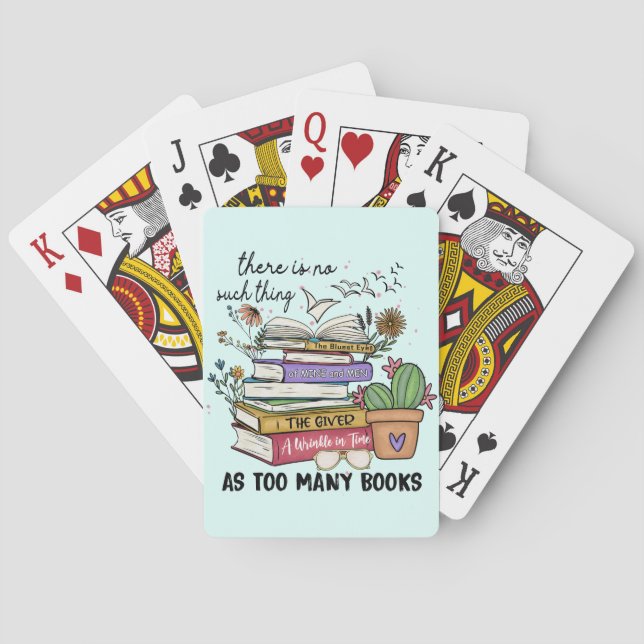No Thing As Too Many Books Playing Cards (Back)